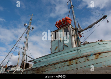 Rustico barca di pesca in Groenlandia Foto Stock