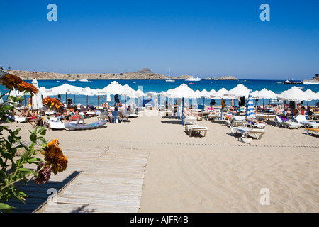 Spiaggia di Lindos Rodi Grecia Foto Stock