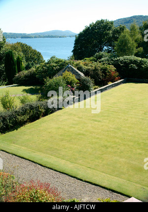 Vista sul lago di Windermere da Cragwood Hotel, Cumbria Foto Stock