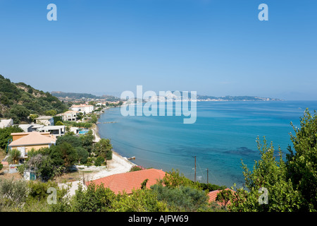 Vista del complesso di Argassi, Zante, Isole Ionie, Grecia Foto Stock