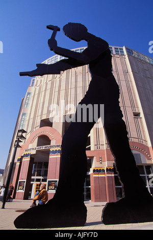 Uomo di martellamento scultura Seattle Art Museum Seattle Washington Donald Borofsky scultore Foto Stock