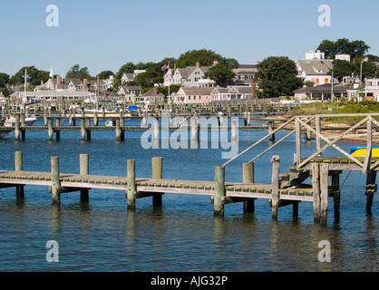 Il molo e il porto di Edgartown, Martha's Vineyard Massachusetts New England USA Foto Stock