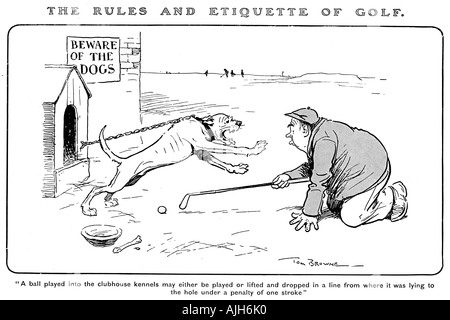 Tom regole Brownes Etiquette di Golf VI 1906 una sfera è giocato nella clubhouse canili Foto Stock