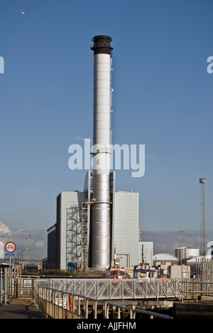 Shoreham Power station Docks paesaggio Foto Stock