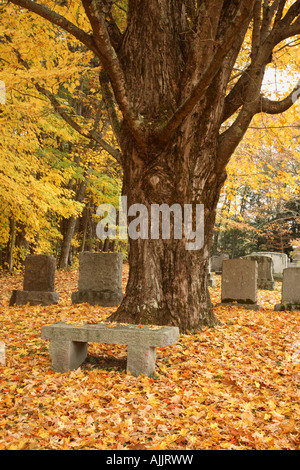 Cimitero di Kensington, New Hampshire USA durante i mesi autunnali. Foto Stock