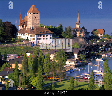 CH - Oberland bernese: Castello di Spiez sul Lago di Thun Foto Stock