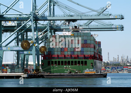 Xin Chi contenitore Wan nave Porto di Los Angeles Stati Uniti d'America Foto Stock