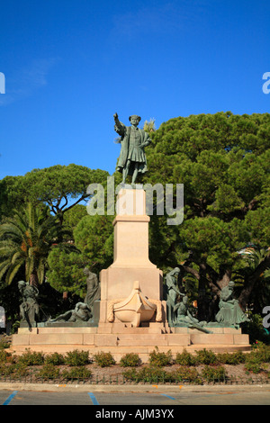 Statua di Cristoforo Colombo, Rapallo, Liguria, Italia. Foto Stock