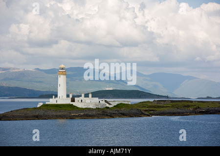 Lismore faro situato su Eilean Musdile nel Firth of Lorne all'entrata di Loch Linnhe Argyll and Bute Foto Stock