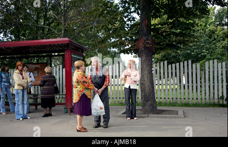 Fermata autobus di Riga, Lettonia Foto Stock