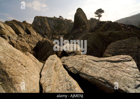 Paesaggio di Lee Bay Ilfracombe North Devon Foto Stock