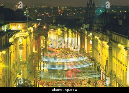 Le luci di Natale in Grey Street, Newcastle upon Tyne Foto Stock