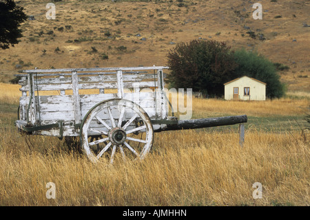 Abbandonata in vecchio stile carrello su Estancia Nibepo Aike, vicino a El Calafate, Patagonia, Argentina Foto Stock