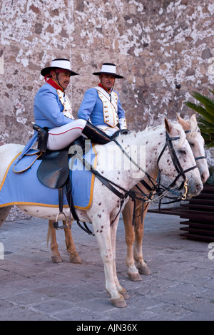 Protezioni su cavalli di San Miguel De Allende Messico Foto Stock