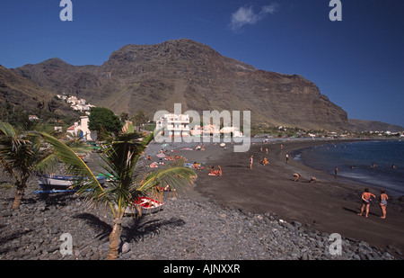 La spiaggia di La Playa Valle Gran Rey La Gomera Canarie Spagna Foto Stock