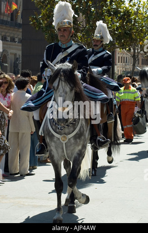 Tradizionale di polizia di guardia, Saragozza, Aragona, Spagna Foto Stock