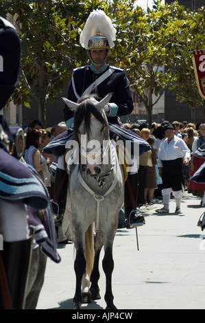 Tradizionale di polizia di guardia, Saragozza, Aragona, Spagna Foto Stock
