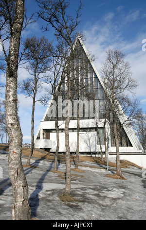 Il Tromsdalen chiesa (Tromsdalen Kirke), noto anche come la Cattedrale Artica troms Tromso Norvegia A1 Foto Stock
