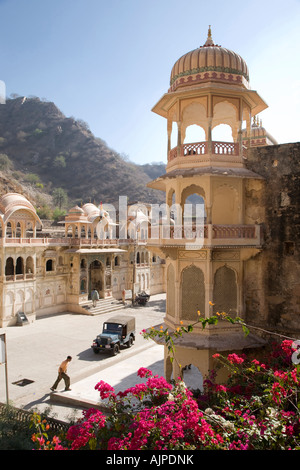 Templi a Galta al di fuori di Jaipur, Rajasthan Foto Stock