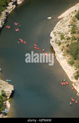 Canoa Ardeche Gorges Francia Foto Stock