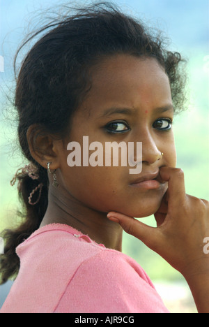 Ragazza in Dhading, Nepal Foto Stock