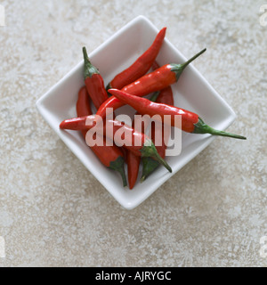 Ciotola di peperoncino rosso Foto Stock