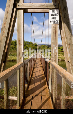 Ponte oscillante, Hanapepe, Kauai, Hawaii Foto Stock