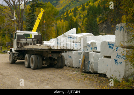 I blocchi di marmo da Yule Marble Azienda in marmo, Colorado, Stati Uniti Foto Stock