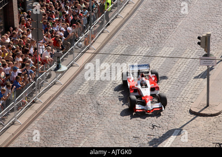 Gara di Formula 1 di auto al centro cittadino di Helsinki, Finlandia, UE. Foto Stock