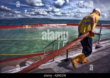 Art Deco della piscina di acqua salata di marea Foto Stock