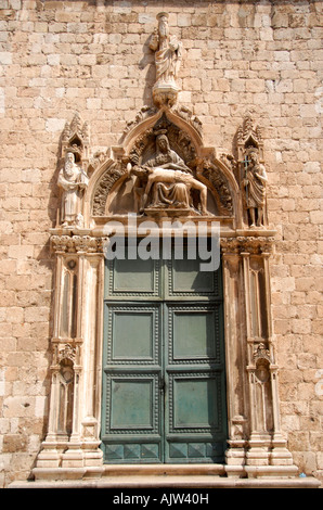 Porta San Salvatore Chiesa Dalamatia Dubrovnik Croazia Foto Stock