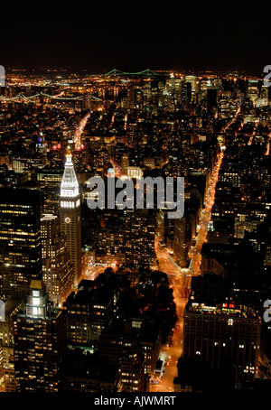 Broadway, Ferro Piatto, La vita metropolitana e il centro di Manhattan visto dall' Empire State Building Foto Stock