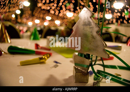 Natale Decorazioni per la tavola in metallo Foto Stock