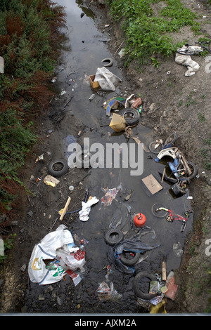 Volare il ribaltamento in un ruscello vicino a James Street York East Yorkshire Regno Unito Foto Stock