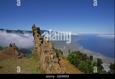 La vista dal Mirador de Jinama sulla valle El Golfo El Hierro Isole Canarie Spagna Foto Stock
