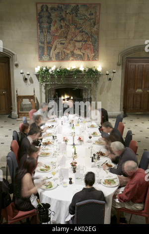 Inghilterra Regno Unito Regno Unito, Gran Bretagna Inglese britannico, Northumberland, Matfen, Matfen Hall 1832 Gothic style, hotel country club, Great Hall, Dinner, Ora Foto Stock