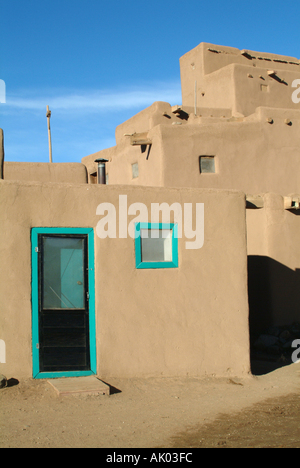 Parte della casa del nord Taos Pueblo nel Nuovo Messico Stati Uniti America STATI UNITI D'AMERICA Foto Stock