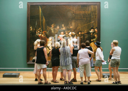 Amsterdam Olanda Rembrandt la Nightwatch nel Rijksmuseum Foto Stock