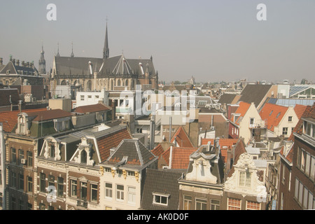 Amsterdam Olanda vista sul tetto alla Nieuwe Kerk Foto Stock