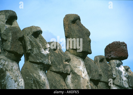 Moai Isola di Pasqua Foto Stock