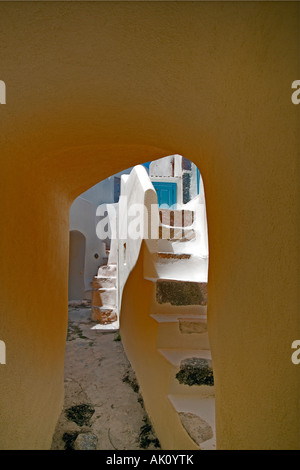 Architettura distintivo 'Casteli Emporio' 'Santorini " Grecia Foto Stock