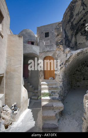 Architettura distintiva Casteli Emporio Santorini Grecia Foto Stock