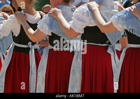 Bavarese di ballerini folk Foto Stock