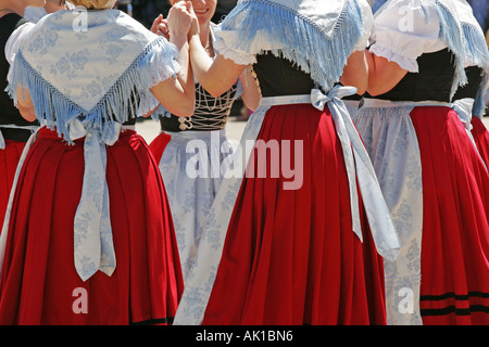 Bavarese di ballerini folk Foto Stock