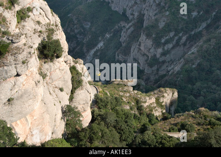 La funivia fino al Monastero di Montserrat, Catalunya ,Spagna Foto Stock