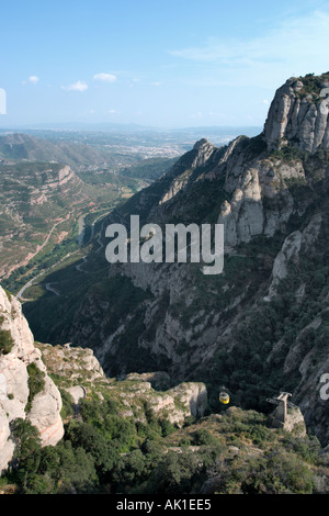 La funivia fino al Monastero di Montserrat, Catalunya ,Spagna Foto Stock