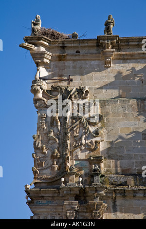 Dettaglio del Palacio del Marqués de la conquista palazzo del Marchese di conquista in Trujillo, Estremadura, Spagna. Foto Stock