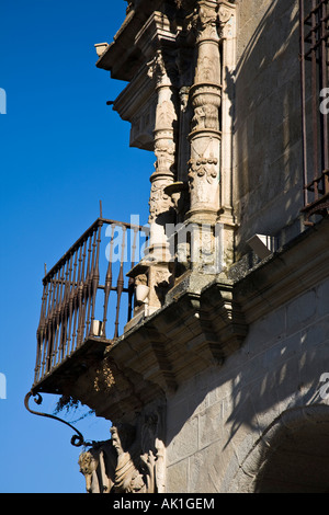 Dettaglio del Palacio del Marqués de la conquista palazzo del Marchese di conquista in Trujillo, Estremadura, Spagna. Foto Stock