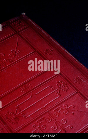 Dettaglio della pelle di colore rosso per la copertina del libro Foto Stock