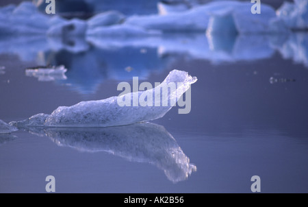 Blu Iceberg dettaglio nella laguna glaciale Islanda Foto Stock